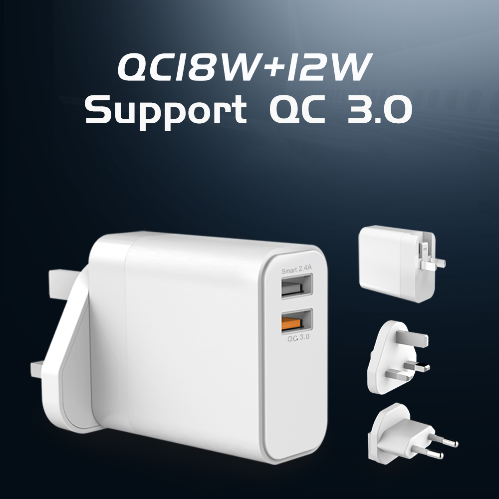  QC18W +12W Support QC 3.0Travel Charger KIT