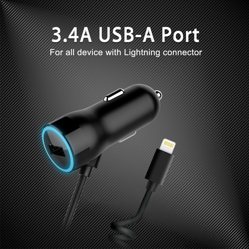 USB-A Port + Lightning Line Charger